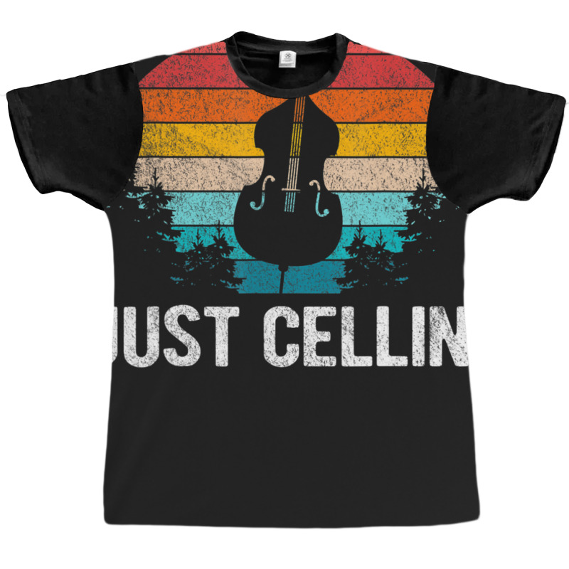 Just Cellin Cello Cellist Orchestra Musician Retro Graphic T-shirt by Min06 | Artistshot