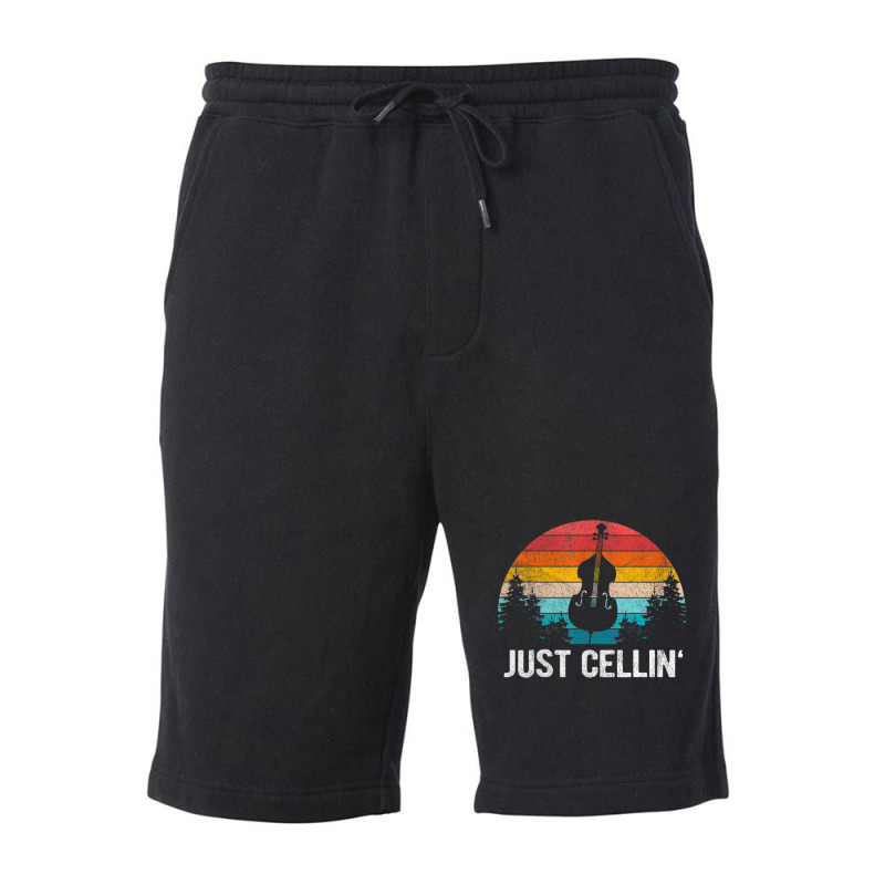 Just Cellin Cello Cellist Orchestra Musician Retro Fleece Short by Min06 | Artistshot