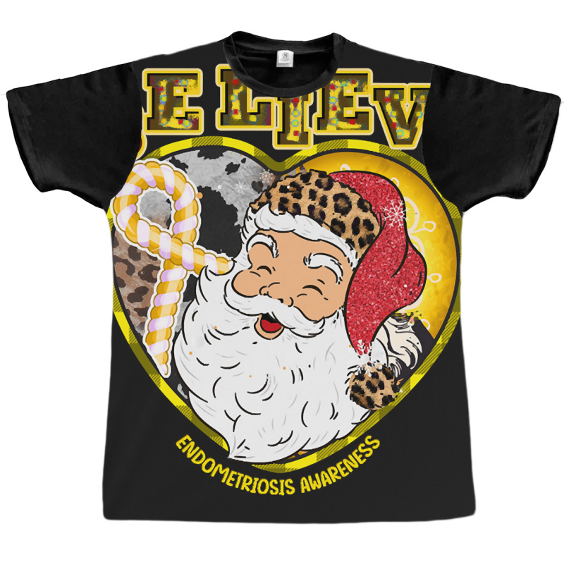 Endometriosis Awareness Awareness - Santa Believe Leopard Christmas (2 Graphic T-shirt by greggjvandervor | Artistshot