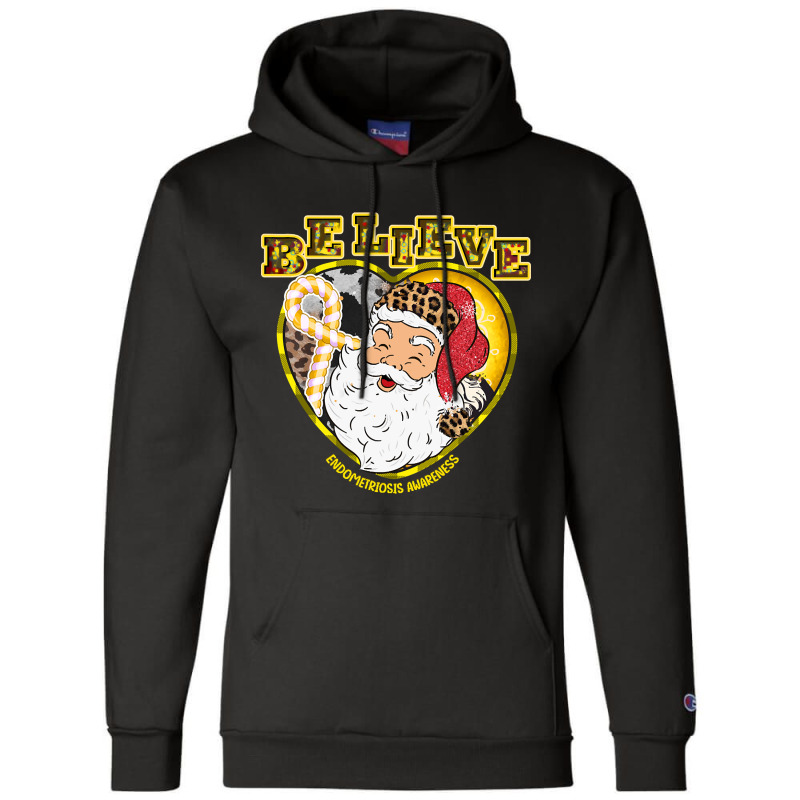 Endometriosis Awareness Awareness - Santa Believe Leopard Christmas (2 Champion Hoodie by greggjvandervor | Artistshot