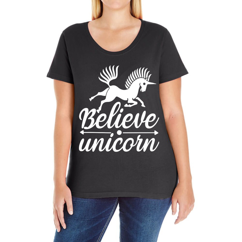 Believe Unicorn-85cxy Ladies Curvy T-Shirt by declangreenwood | Artistshot