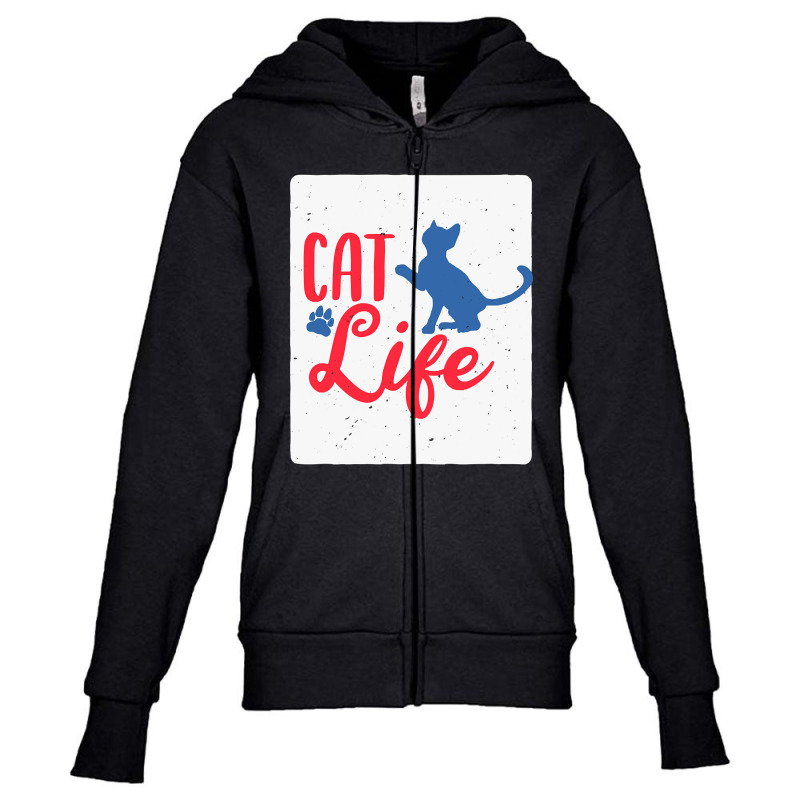 Cats - Funny Sayings - 04 - Bg Youth Zipper Hoodie | Artistshot