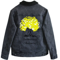 Endometriosis Awareness T-shirt Women Warrior Tree Hope Gifts Unisex Sherpa-lined Denim Jacket | Artistshot