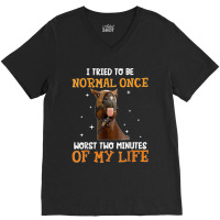 Horse I Tried To Be Normal Once Worst Two Minutes Funny V-neck Tee | Artistshot