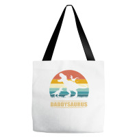Daddy Dinosaur Daddysaurus 2 Kids Father's Day Gift For Dad T Shirt Tote Bags | Artistshot