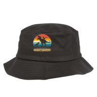 Daddy Dinosaur Daddysaurus 2 Kids Father's Day Gift For Dad T Shirt Bucket Hat | Artistshot