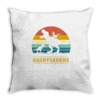 Daddy Dinosaur Daddysaurus 2 Kids Father's Day Gift For Dad T Shirt Throw Pillow | Artistshot