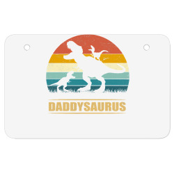 daddy dinosaur daddysaurus 2 kids father's day gift for dad t shirt ATV License Plate | Artistshot