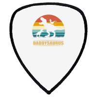 Daddy Dinosaur Daddysaurus 2 Kids Father's Day Gift For Dad T Shirt Shield S Patch | Artistshot
