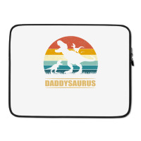 Daddy Dinosaur Daddysaurus 2 Kids Father's Day Gift For Dad T Shirt Laptop Sleeve | Artistshot