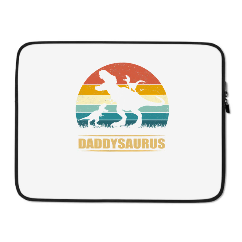 Daddy Dinosaur Daddysaurus 2 Kids Father's Day Gift For Dad T Shirt Laptop Sleeve | Artistshot