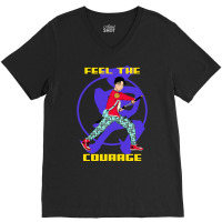 Feel The Courage, Anime Warrior V-neck Tee | Artistshot