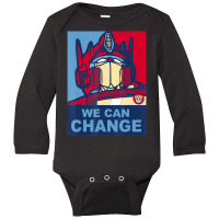 Us Transformers Optimus Prime Propaganda Obama 01 Long Sleeve Baby Bodysuit | Artistshot