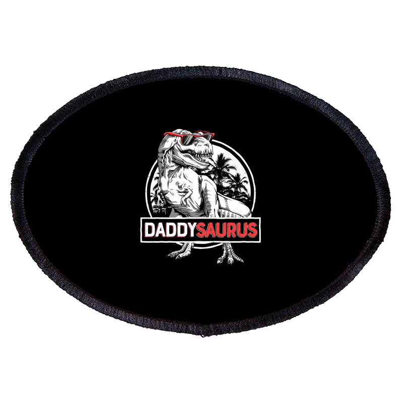 Daddy Saurus T Rex Dinosaur Men Father's Day Family Matching Pullover Oval Patch | Artistshot