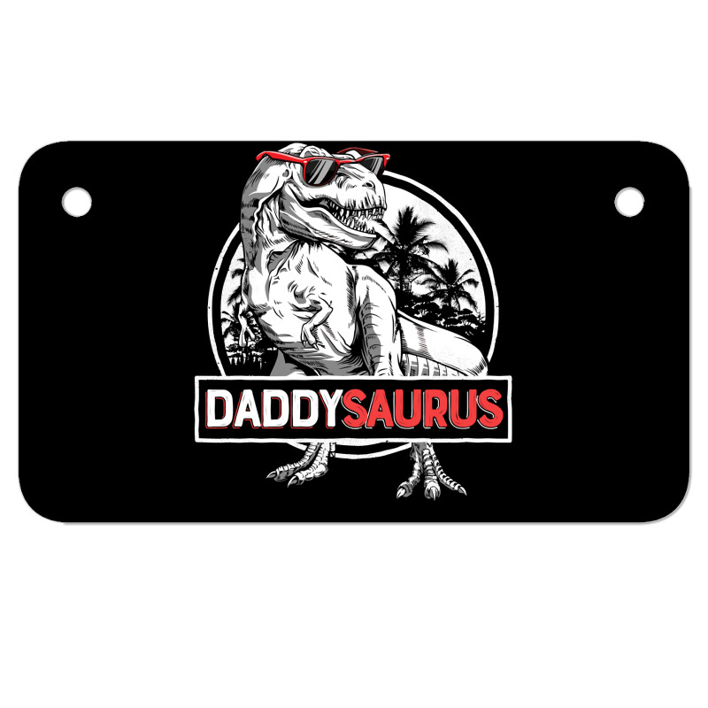 Daddy Saurus T Rex Dinosaur Men Father's Day Family Matching Pullover Motorcycle License Plate | Artistshot