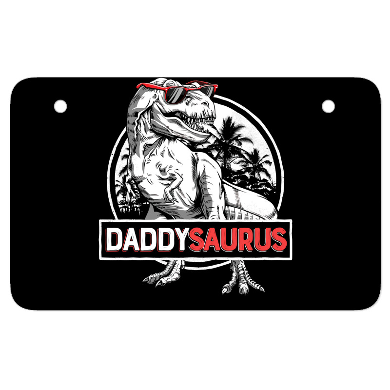 Daddy Saurus T Rex Dinosaur Men Father's Day Family Matching Pullover Atv License Plate | Artistshot