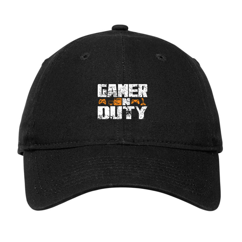 Gamer On Duty Wht Adjustable Cap by Beers Pulido | Artistshot