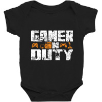 Gamer On Duty Wht Baby Bodysuit | Artistshot