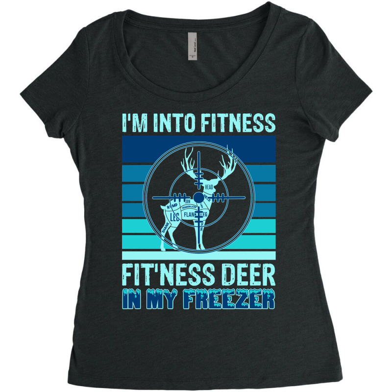 Hunting Hunt Cool Deer Hunting Fitness Work Out Gym Lover 16 Hunter Women's Triblend Scoop T-shirt by stress | Artistshot