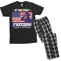 Armed Forces Military Thank A Veteran T-shirt, Retro Men's T-shirt Pajama Set | Artistshot