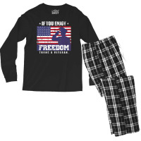 Armed Forces Military Thank A Veteran T-shirt, Retro Men's Long Sleeve Pajama Set | Artistshot