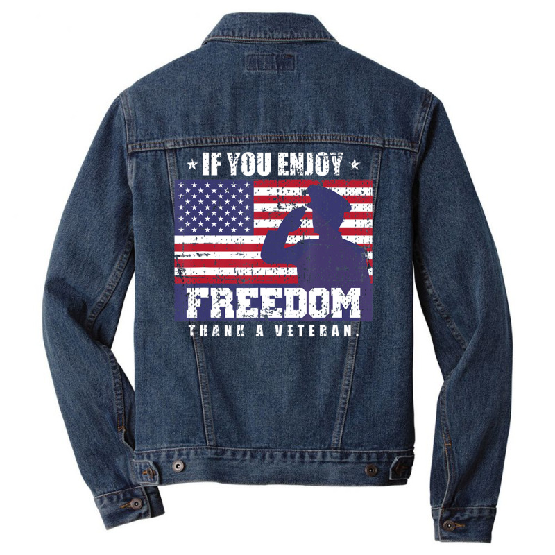 Armed Forces Military Thank A Veteran T-shirt, Retro Men Denim Jacket by seifertmurryq3jmxs | Artistshot