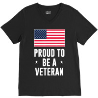 Proud To Be A Veteran With American Flag V-neck Tee | Artistshot