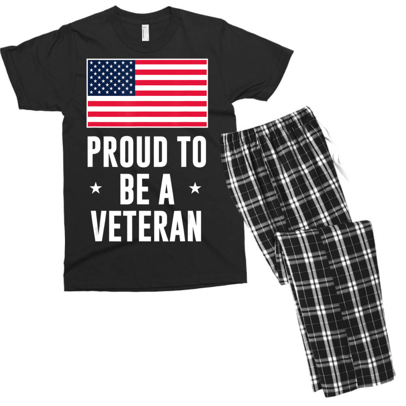 Proud To Be A Veteran With American Flag Men's T-shirt Pajama Set by bummercaught | Artistshot