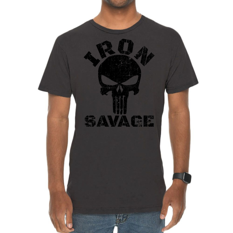 Iron Savage Skull Bodybuilding Vintage T-Shirt by mckeebeckett3l9yxd | Artistshot