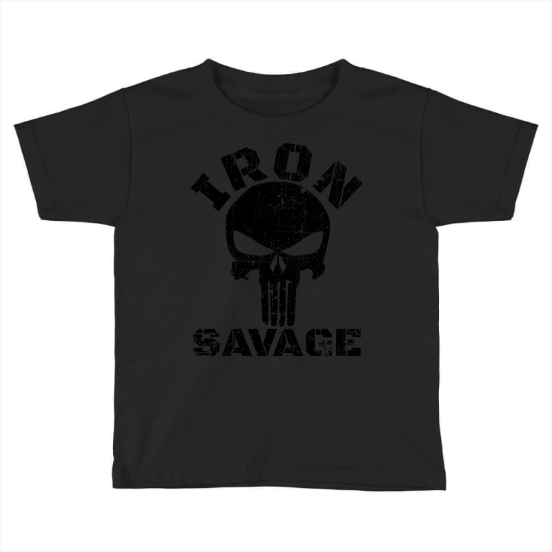 Iron Savage Skull Bodybuilding Toddler T-shirt by mckeebeckett3l9yxd | Artistshot