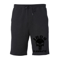 Iron Savage Skull Bodybuilding Fleece Short | Artistshot