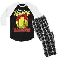 Softball Pitcher Hitter Catcher Busy Raising Ballers Funnymom Gift 139 Men's 3/4 Sleeve Pajama Set | Artistshot