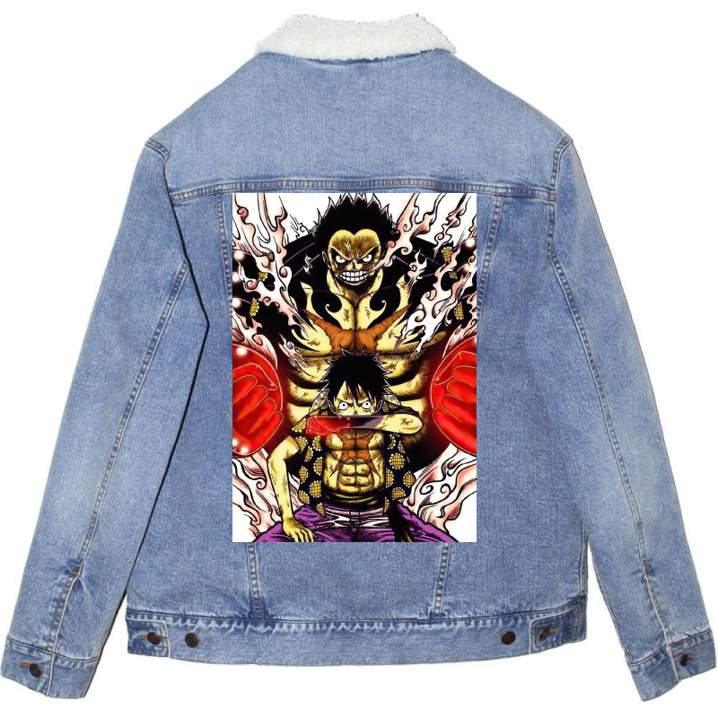 Luffy, With Gear 4 Unisex Sherpa-lined Denim Jacket | Artistshot