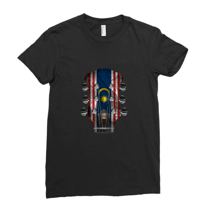 Guitar Headstock Kuala Lumpur 1 Ladies Fitted T-Shirt by KaylaCasey | Artistshot