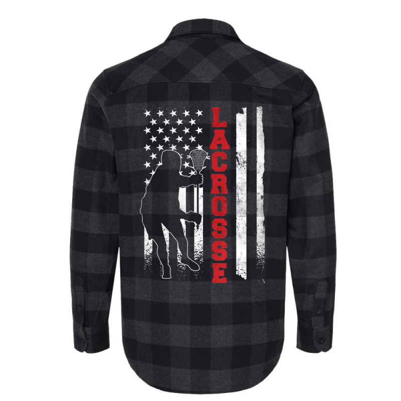 Lacrosse American Flag Lax Lacrosse Lacrosse Player Flannel Shirt by Min06 | Artistshot