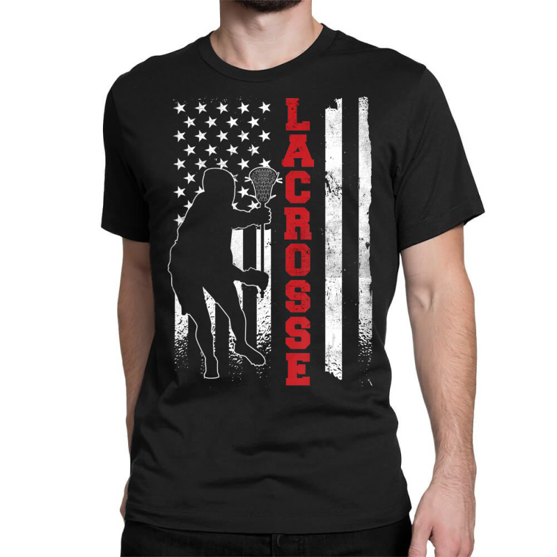 Lacrosse American Flag Lax Lacrosse Lacrosse Player Classic T-shirt by Min06 | Artistshot