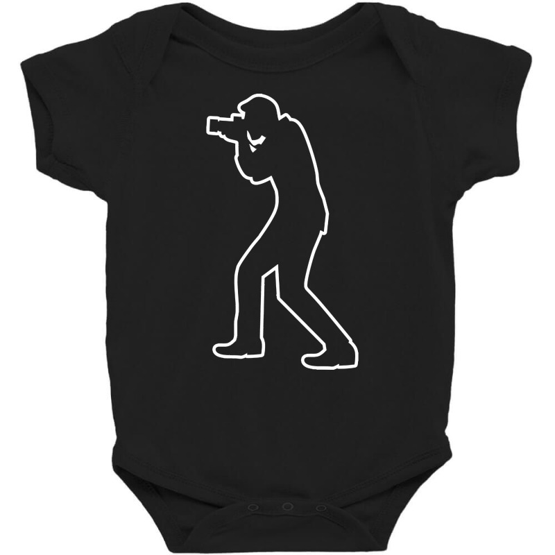 Photographer T  Shirt Photographer Silhouette Outline T  Shirt Baby Bodysuit by sglover982 | Artistshot