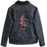 Guitar Headstock Usa Unisex Sherpa-lined Denim Jacket | Artistshot