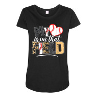 Leopard Softball Mom, My Heart Is On That Field Baseball Maternity Scoop Neck T-shirt | Artistshot