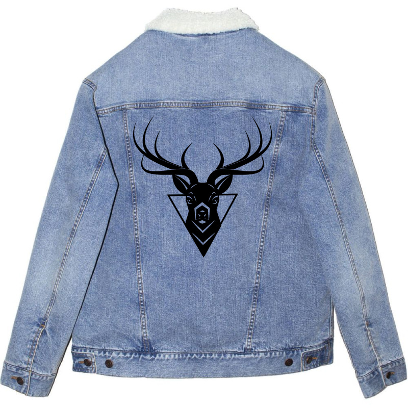 Deer Head Vector Unisex Sherpa-lined Denim Jacket | Artistshot