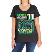 Level 11 Unlocked Crushing It 2011 Video Game 11th Birthday Ladies Curvy T-shirt | Artistshot