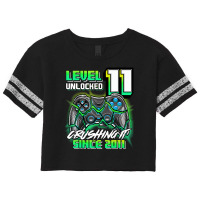 Level 11 Unlocked Crushing It 2011 Video Game 11th Birthday Scorecard Crop Tee | Artistshot