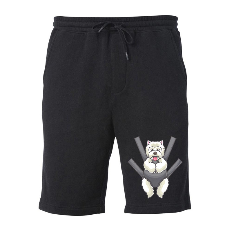 Westie Dog T  Shirt Westie In A Carrier Bag T  Shirt Fleece Short | Artistshot