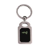 Military Guppy Camo Print Us Rainbow Fish Veteran Men Silver Rectangle Keychain | Artistshot