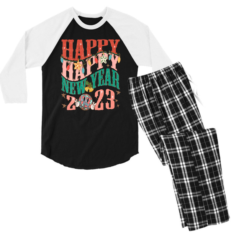 Happy New Year Party Family Celebration Goodbye Christmas Men's 3/4 Sleeve Pajama Set | Artistshot