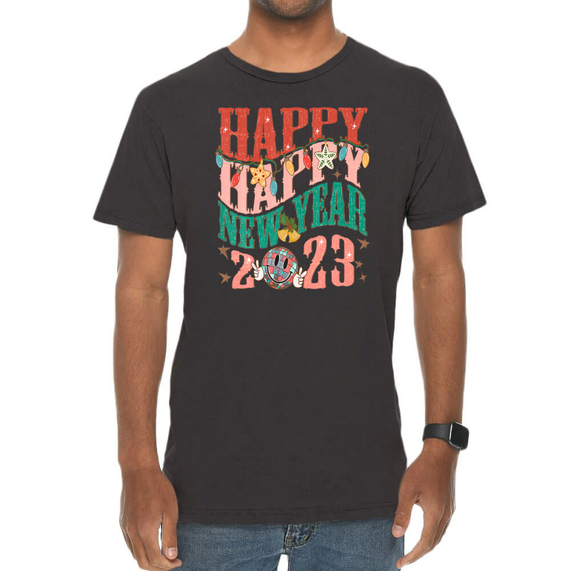 Happy New Year Party Family Celebration Goodbye Christmas Vintage T-shirt | Artistshot