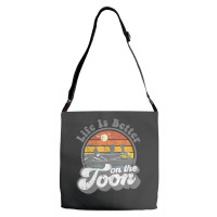 Life Is Better On The Toon Pontoon Boat Boating Adjustable Strap Totes | Artistshot