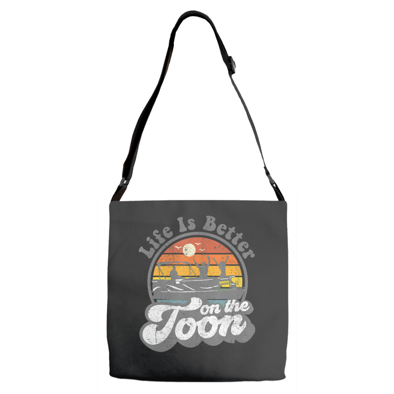 Life Is Better On The Toon Pontoon Boat Boating Adjustable Strap Totes | Artistshot