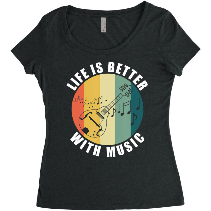 Life With Mandolin Mandolin Player Musician Women's Triblend Scoop T-shirt | Artistshot