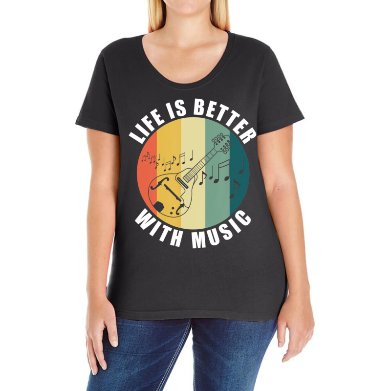 Life With Mandolin Mandolin Player Musician Ladies Curvy T-shirt | Artistshot